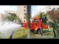 China Efficient 2 Wheeled High Pressure Water Pump Agricultural Irrigation Diesel Water Pump for sale