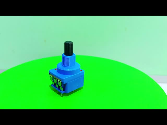 Série WH116AK Potenciômetro de controlo duplo dimmer B500K de 5 pinos com interruptor rotativo com comprimento de manobra de meio eixo de 16 mm