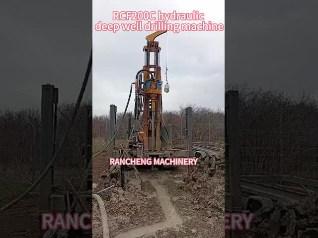Máquina de perfuração de poços de água pneumática montada em 200m Crawler Motor diesel de 58KW