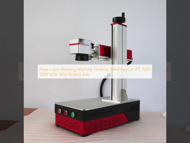 ファイバーレーザーマーキングマシン デスクトップ MAX Raycus JPT 20W 30W 50W 回転軸付き