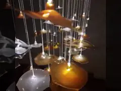 Klares Amber Art Glas Blätter Kronleuchter Dekor Lobby Große Foyer Großes Hotel Kronleuchter Ahornblätter Kronleuchter Dekoration