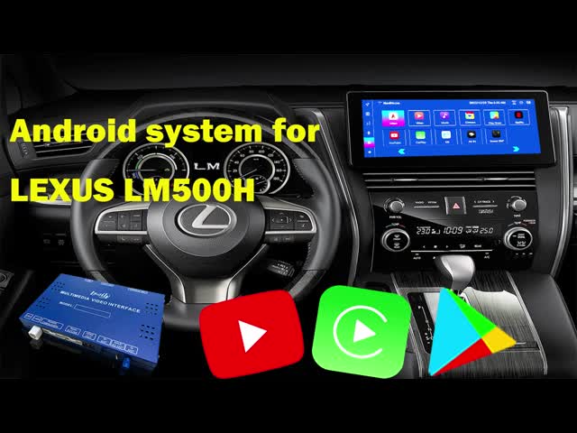 Android 13 Lexus Video Interface OEM Обновление экрана для LM350 LM500H NX RX ES Retrofit Kits Включает YouTube, NetFlix, беспроводной CarPlay