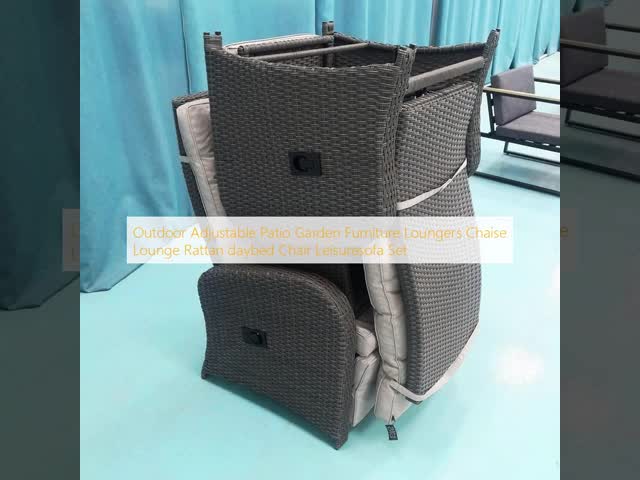 屋外 調節可能 庭 家具 寝台 チェイス ラウンジ ラタン デイベッド チェア レジャー ソファ セット
