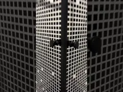 Stylish Square Shower Enclosures With Black mosaic patterned Glass For Modern
