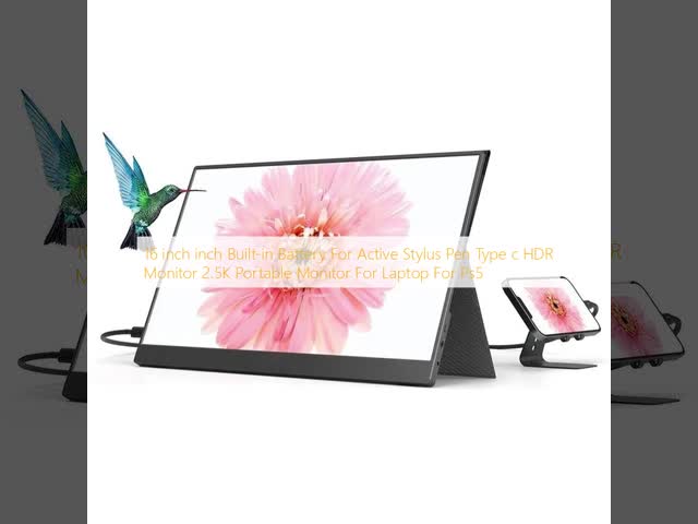 16 дюймовый встроенный аккумулятор для активного стилуса Type c HDR Monitor 2.5K портативный монитор для ноутбука для PS5