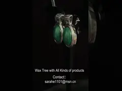 Anting Pejantan Malachite Bentuk Oval 4.75gram 925 Silver Micropave Technology