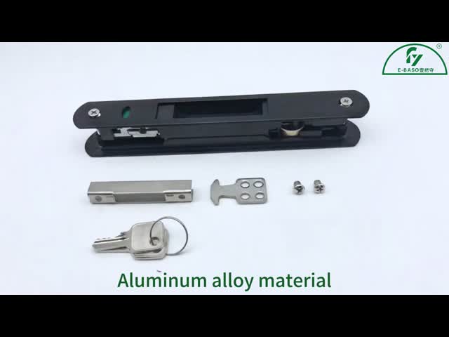 アルミ合金 スライディング 鍵セット付き 窓ドアロック マット 黒色