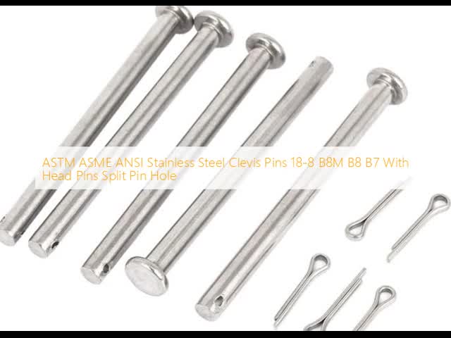 ASTM ASME ANSI ステンレス鋼 クリーブピン 18-8 B8M B8 B7 ヘッドピン付き スプリットピンホール