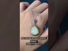 Kunci Bunga Ukiran Liontin Giok Putih 12x15mm Liontin Batu Perak Berbentuk Pir