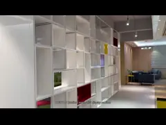 Customized Wooden Office Area Divider Bookcase Mobile Cube Bookcase Shelf