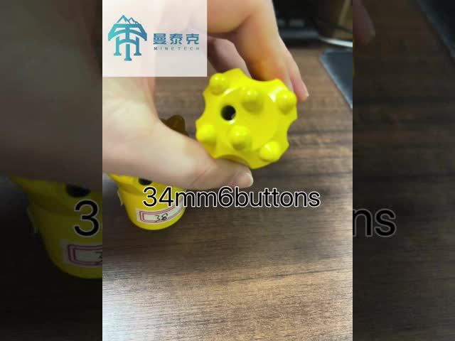 Yellow Colour 40mm Diameter Tapered Button Bit with 7 Buttons for Underground Mining