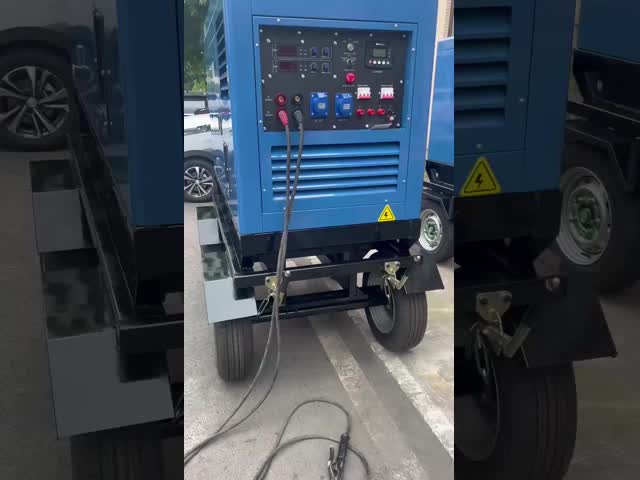 トロッリーホイール 400Amps Arc Mig DC 溶接機 20kva AC 発電機 ディーゼル発電機 溶接機 500a