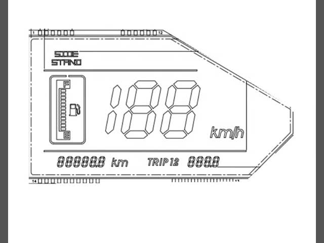 Seven Segment LCD Module TN 6 Digit LCD Display Blue Backlight