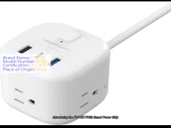 Three USB Ports 18W Max Smart Power Strips with AC Socket 125V10A 1250W