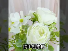 Simulated rose bouquet, silk flower, plastic flower, fake flower, single branch living room decoration, dried flower, dining table decoration, wedding red flower art