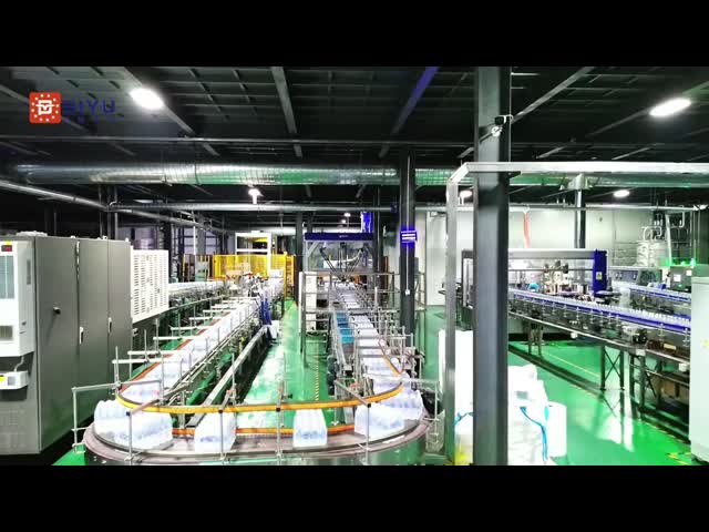 48000BPHのボトル水生産ラインのためのマーシャルリングステーションと単列パレライザー
