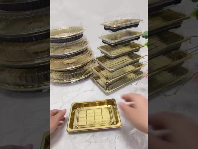 食品グレードのPET長方形の箱 蓋付き サルモン寿司の持ち帰り箱