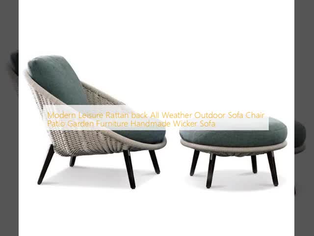 Modern Leisure Rattan back All Weather Outdoor Sofa Chair Patio Garden Furniture Handmade Wicker Sofa