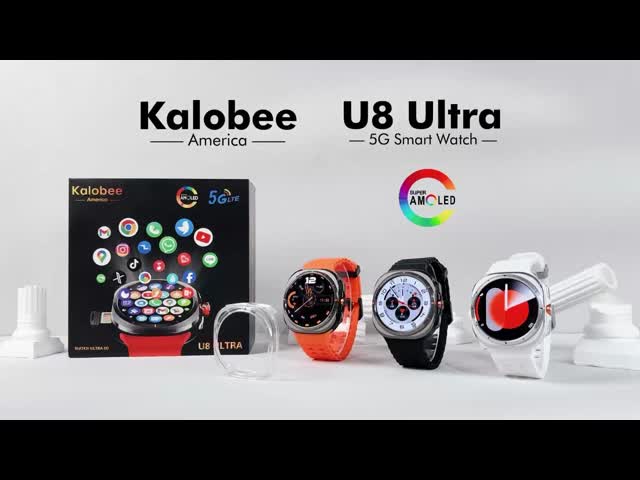 U8 Ultra AMOLED アンドロイド 9.0 スマートウォッチ 男性 5G SIM カード WiFi GPS 回転カメラ スポーツ