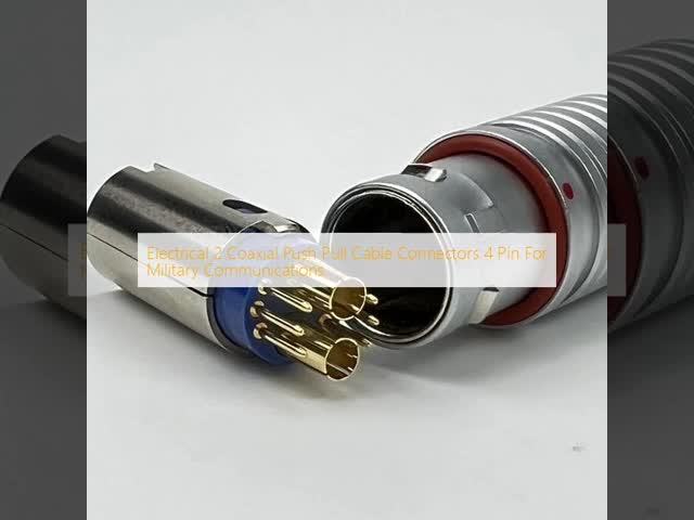 Conectores elétricos de cabos coaxial de puxa e puxa de 2 pines para comunicações militares
