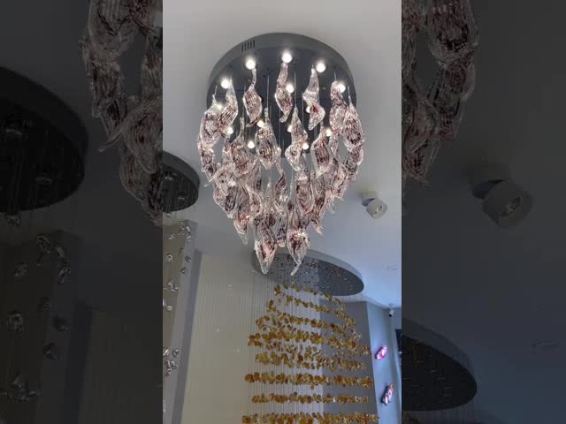 オーダーメイド 大型 LED チェンデリア ランプ ヴィンテージ スタイル 鉄 金属 ペンダント ガラス 住宅 ホテル ロビー 装飾 吊るし 設置 電球