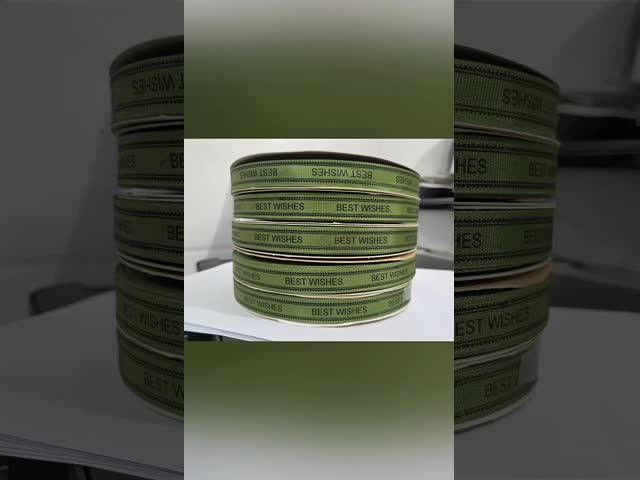 軍用緑色のプレゼントパッケージ リボン レター リボン ギフトボックス リボン 花焼き帯 1.5cm リボン卸売
