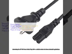 US Power Cable Plug C13 3 Pin Prong Plug Cable voor betrouwbare en stroomvoorziening