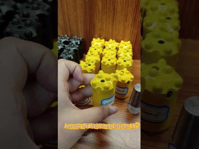 High Performance Forging Carbide Steel Tapered Button Bit 38mm 7 Buttons with 2 Flushing Holes for Mining video