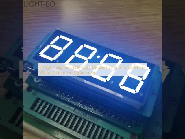 4桁7セグメント LEDクロックディスプレイ デジタルタイマー用 共通アンード 白 14.2mm