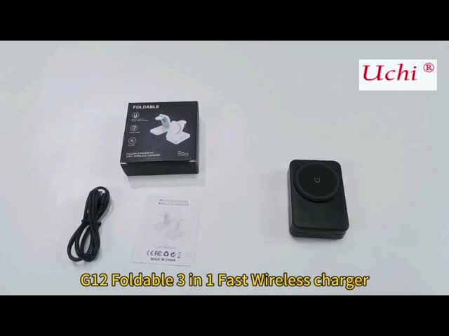 Private Mold G12 Foldable Multi-Functional Fast Charging Three-In-One Wireless Charger For Smartphones Watches Headphones