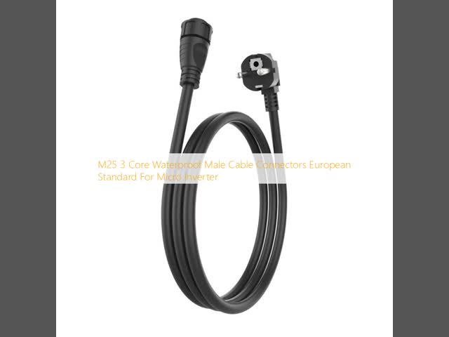 M25 3-Core Waterproof Cable Connector IP68 PA66 Nylon for Micro Inverter European Standard