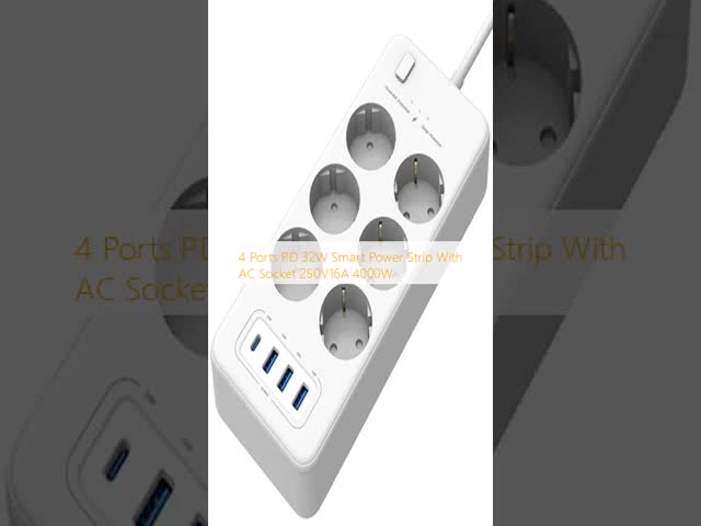 4ポート PD 32W スマート パワー ストライプ ACソケット 250V16A 4000W
