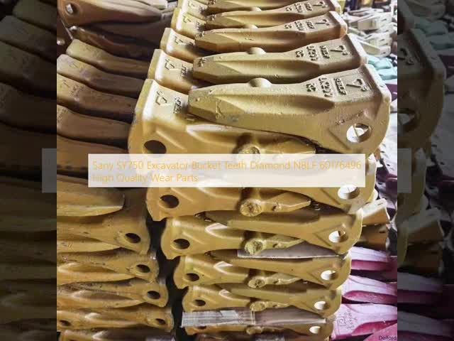 Sany SY750 Dents de seau de pelleteuse Diamant NBLF 60176496 Pièces d'usure de haute qualité vidéo