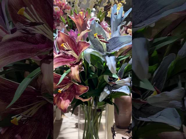 ヨーロッパ風 レトロシミュレーション グラデント色 タッチ 百合の花束,家庭装飾シミュレーション 花