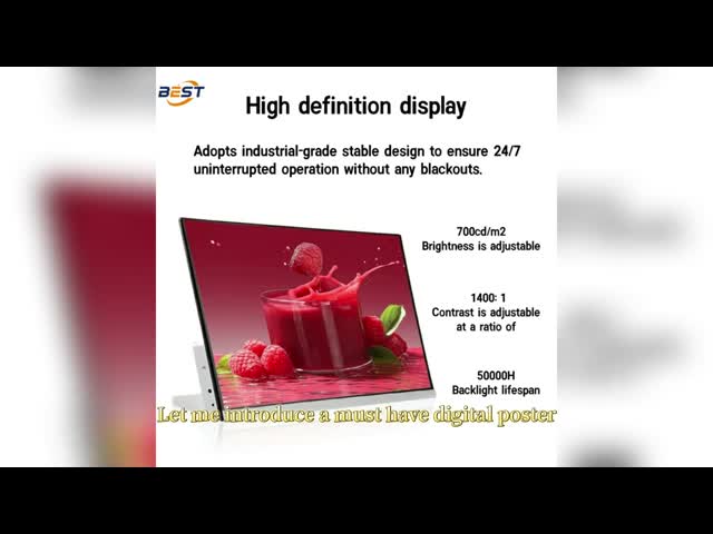 レストラン用デジタルメニューボードディスプレイ、USB超薄型高輝度屋内LCDスクリーン