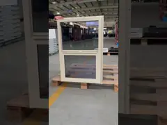 China PVC Frame Vinyl Hung Window Upward Sliding Hung Brown Window supplier