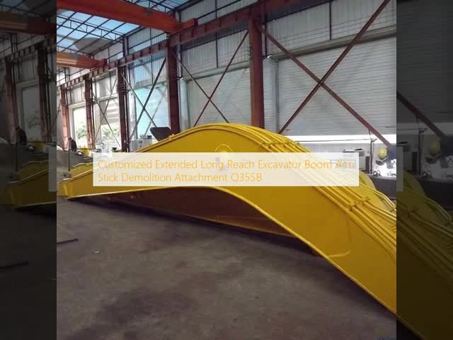 Q355B 拡張エクスカベーターブームアームスティック解体アタッチメント ビデオ
