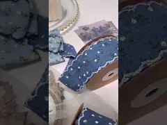 Крышка бутонов/прямой край односторонняя маленькая цветовая имитация джинсовая лента цветочный подарочный ящик упаковка DIY лук головная лента