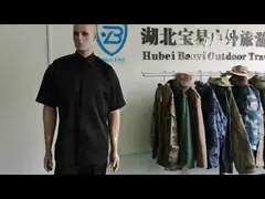 Black Security Uniform Set With Short Sleeve And Straight Leg Trousers Tactical Uniform On Duty Workwear