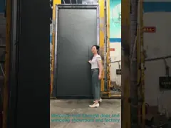 Anti Theft Powder Coated Finish Modern Aluminum Entry Doors Commercial Grey