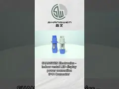 Sử dụng trong nhà IP44 Triple Core Male Powercon Connector 3 Pin Audio Video Input Port Lockable Speakon Plug 20A 250V AC Blue