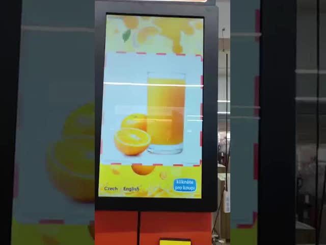 オレンジジュースの自動販売機 12 クラシックデザイン コイン ビル オンライン QRコード 銀行カード クレジットカード 支払いシステム