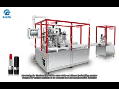 A fully silicone lipstick filling machine with a patented grasper design.