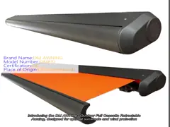 Outdoor Full Cassette  retractable Awning for Sunshade