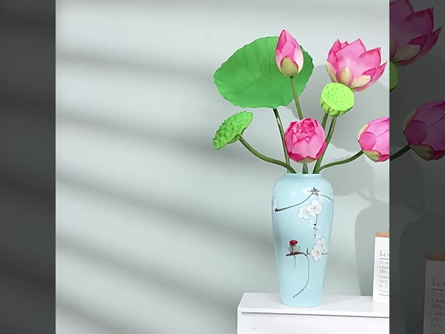 ロタスの人工花,シミュレーション花,触覚可能なロタスの葉,ロタスの芽,新しい中国様式の家飾り,シミュレーション緑の植物,ロタスの写真道具