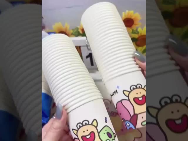 230ml 8.5oz シングル 壁紙カップ PE コーティング 使い捨て紙カップ