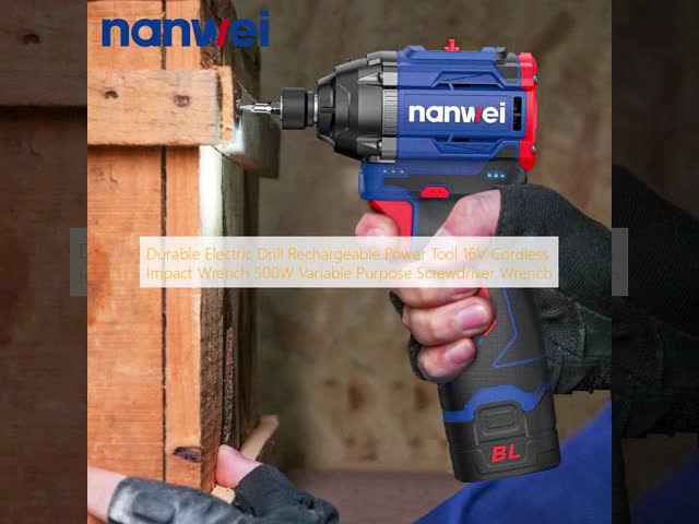 Durable Drill electric power tool Rechargeable 16v Cordless Impact 1600rpm Wrench  500w Variable Purpose Screwdriver Wrench
