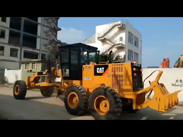 Original Engine 12H Used CAT Motor Grader For Road Construction Mining video