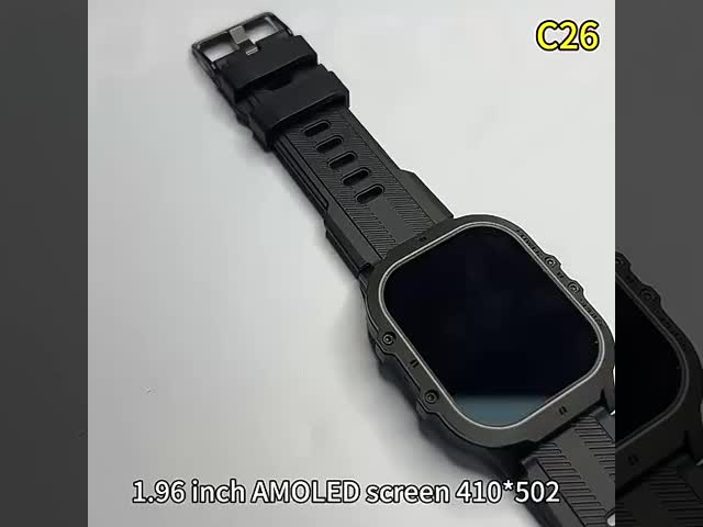 スポーツ スマートウォッチ C26 1.96 インチ AMOLED 画面大 爆発防弾・落水防弾ガラス