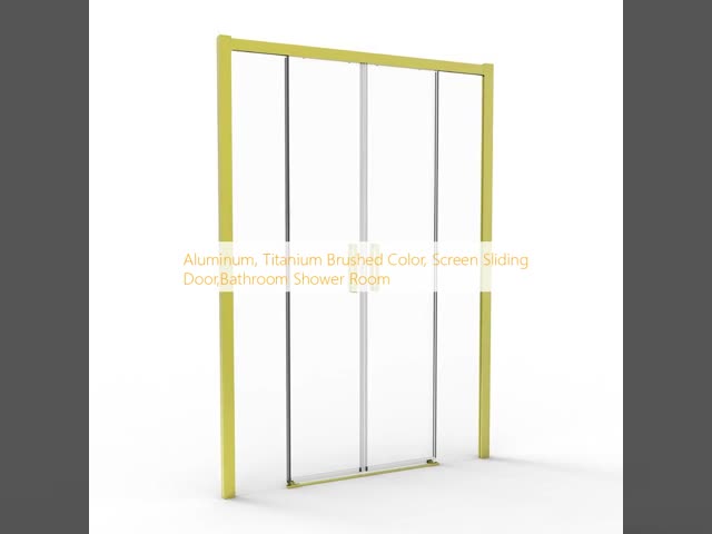 Aluminum, Titanium Brushed Color, Screen Sliding Door,Bathroom Shower Room